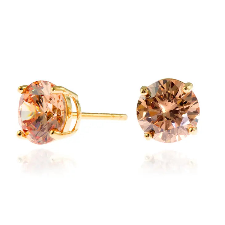 Lana with Champagne Coloured 8mm Swarovski Crystal Earrings