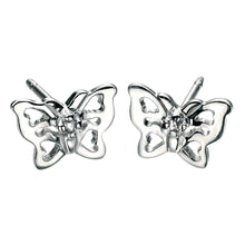 Load image into Gallery viewer, Filigree Butterfly Stud Earrings with Diamond
