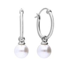 Load image into Gallery viewer, Assembled Hoop Earrings With Shell Pearl in Silver E6300
