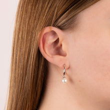 Load image into Gallery viewer, Assembled Hoop Earrings With Shell Pearl in Silver E6300
