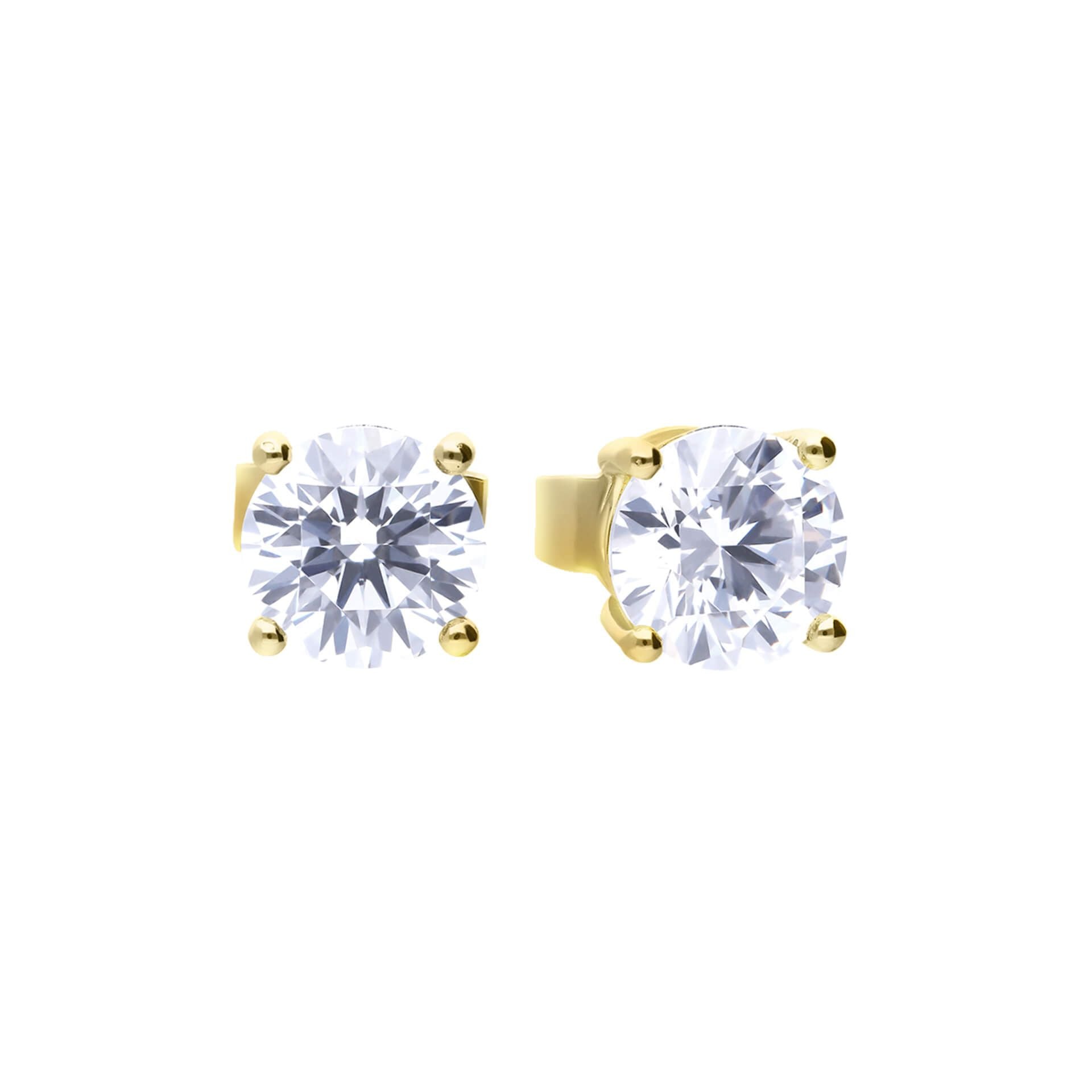 Diamonfire 0.75ct Zirconia 24ct Gold Plated Solitaire Earrings