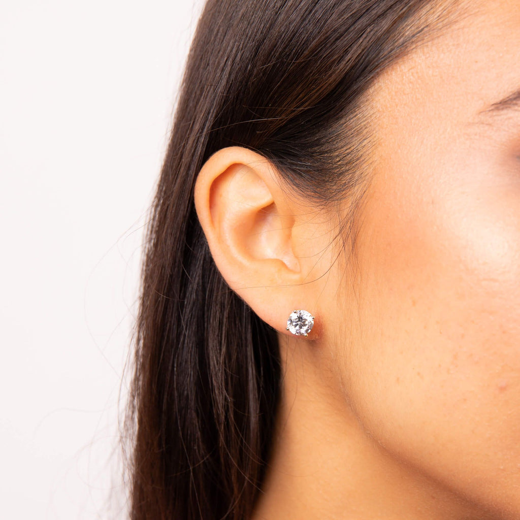 Diamonfire 2.00ct Zirconia 24ct Gold Plated Solitaire Earrings