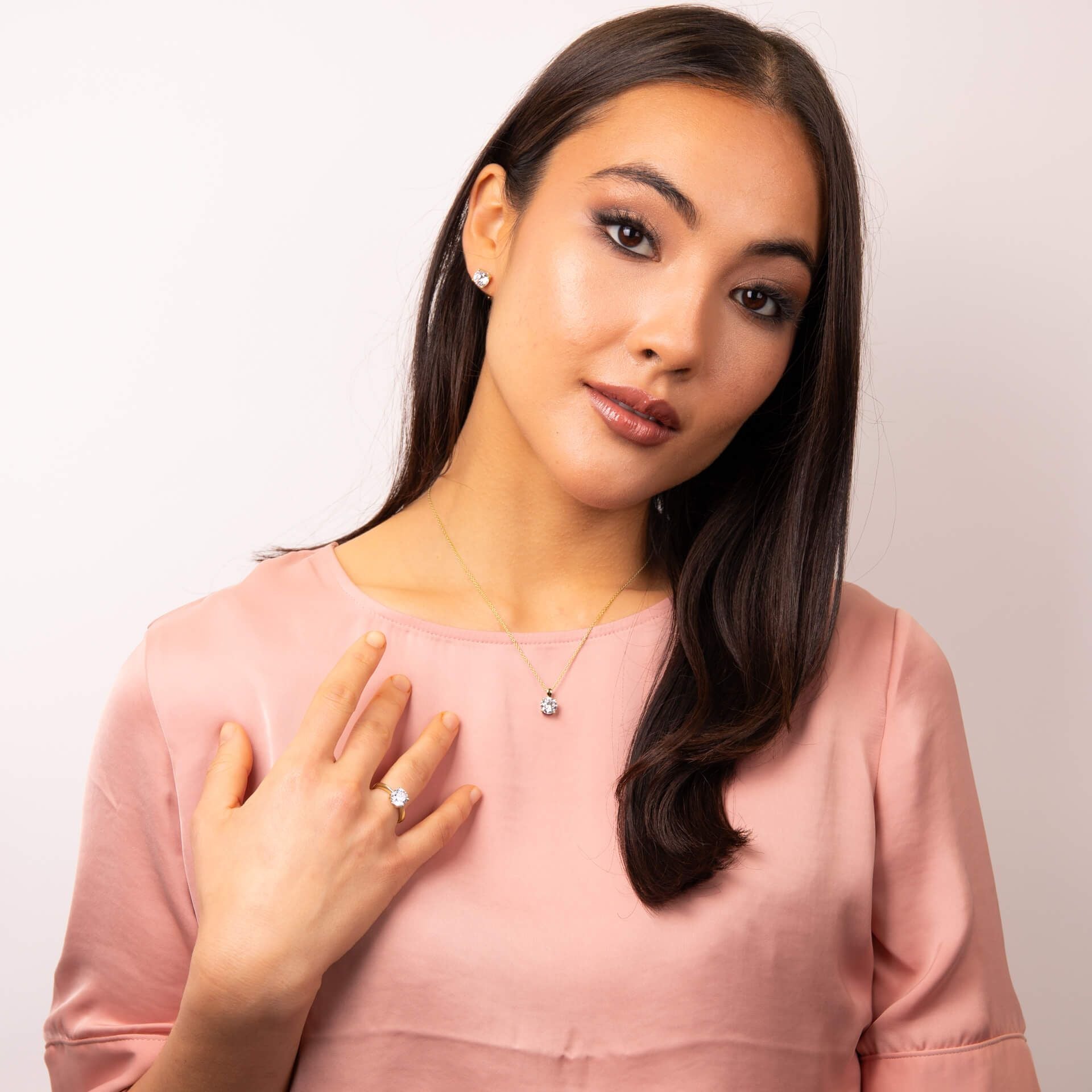 Diamonfire Gold Plated Four Claw 2.00ct Ring