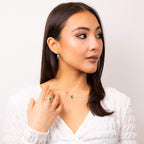 Diamonfire Green Emerald Cut Zirconia Ring