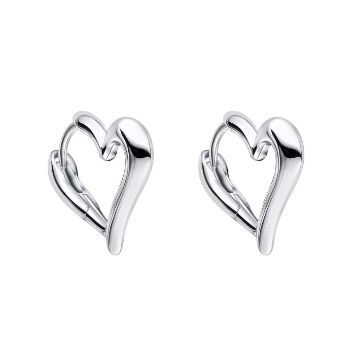 Open Heart Hoop Earrings