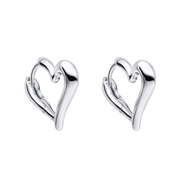 Open Heart Hoop Earrings