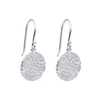 Ripple Texture Round Disc Drop Earrings