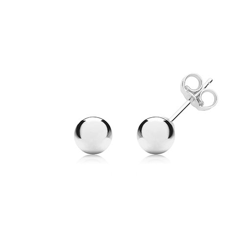 9ct White Gold 5mm Ball Stud Earrings