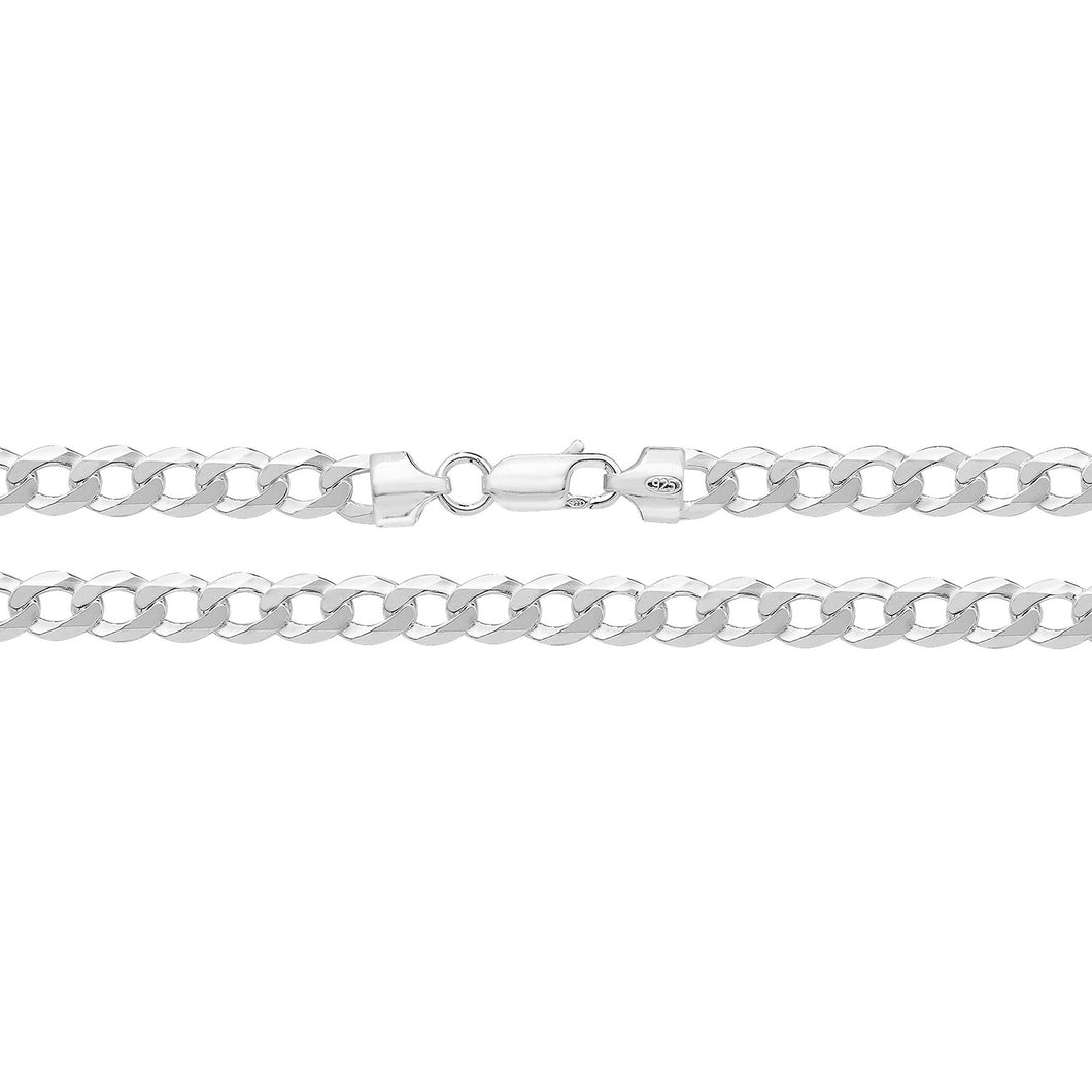 Silver Flat Curb Necklace
