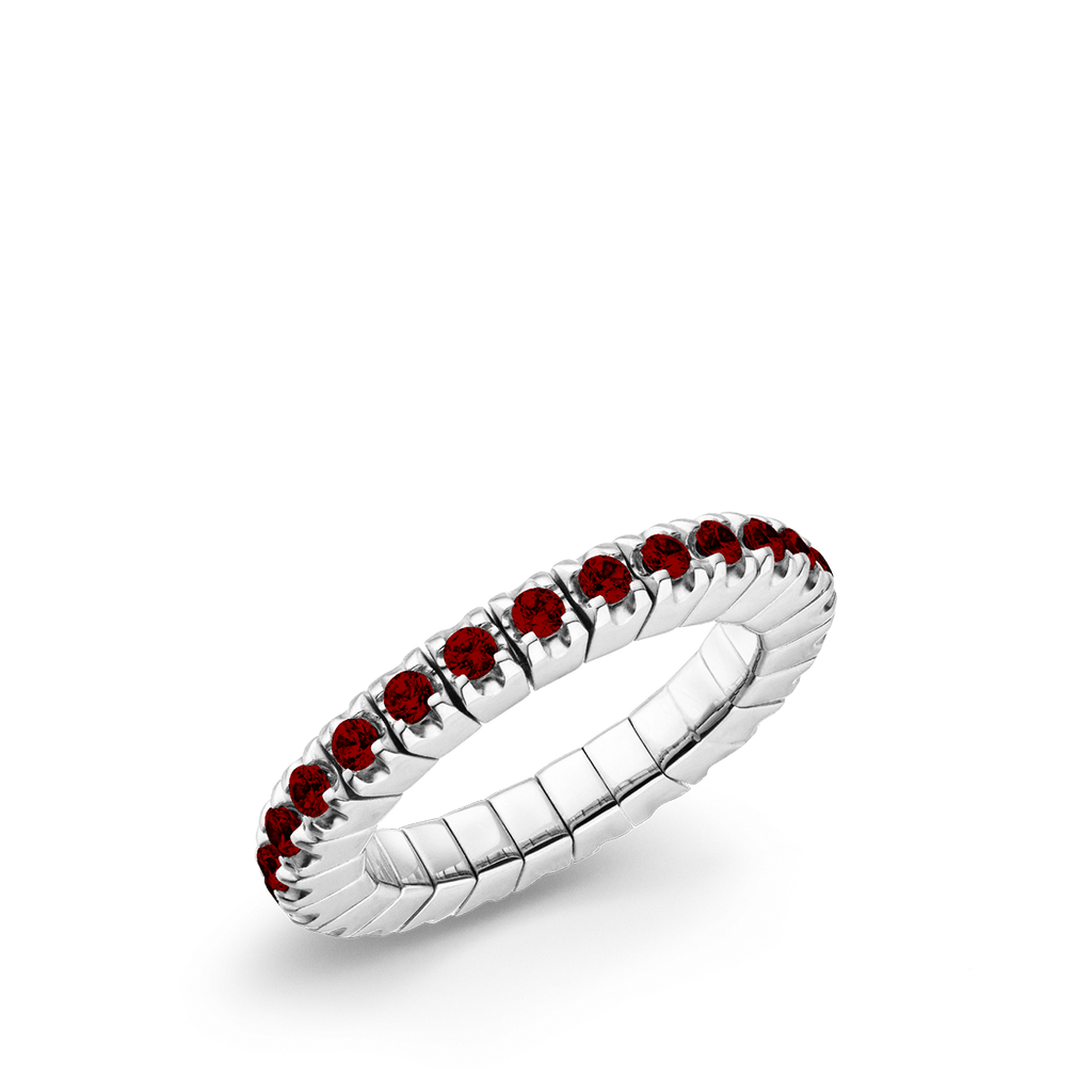Dazzling Colour Flex ring 2.5mm Garnet 925 Gold Plated