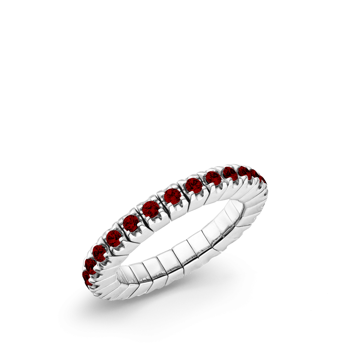 Dazzling Colour Flex ring 2.5mm Garnet 925 Gold Plated