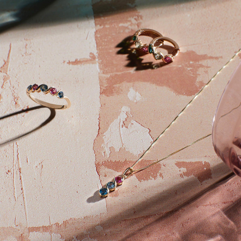 Amalfi Three Colour Twist Ring in 9ct Gold