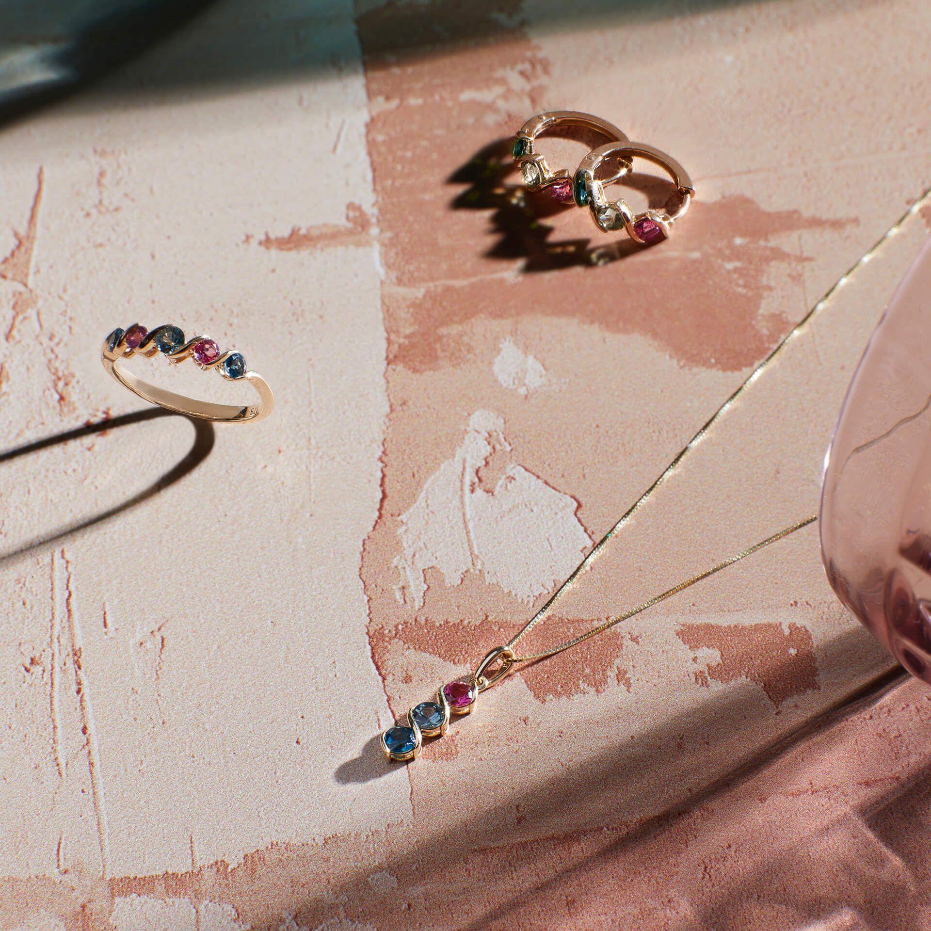 Amalfi Three Colour Twist Ring in 9ct Gold