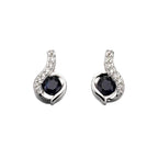 9ct White Gold Sapphire & Diamond Earrings