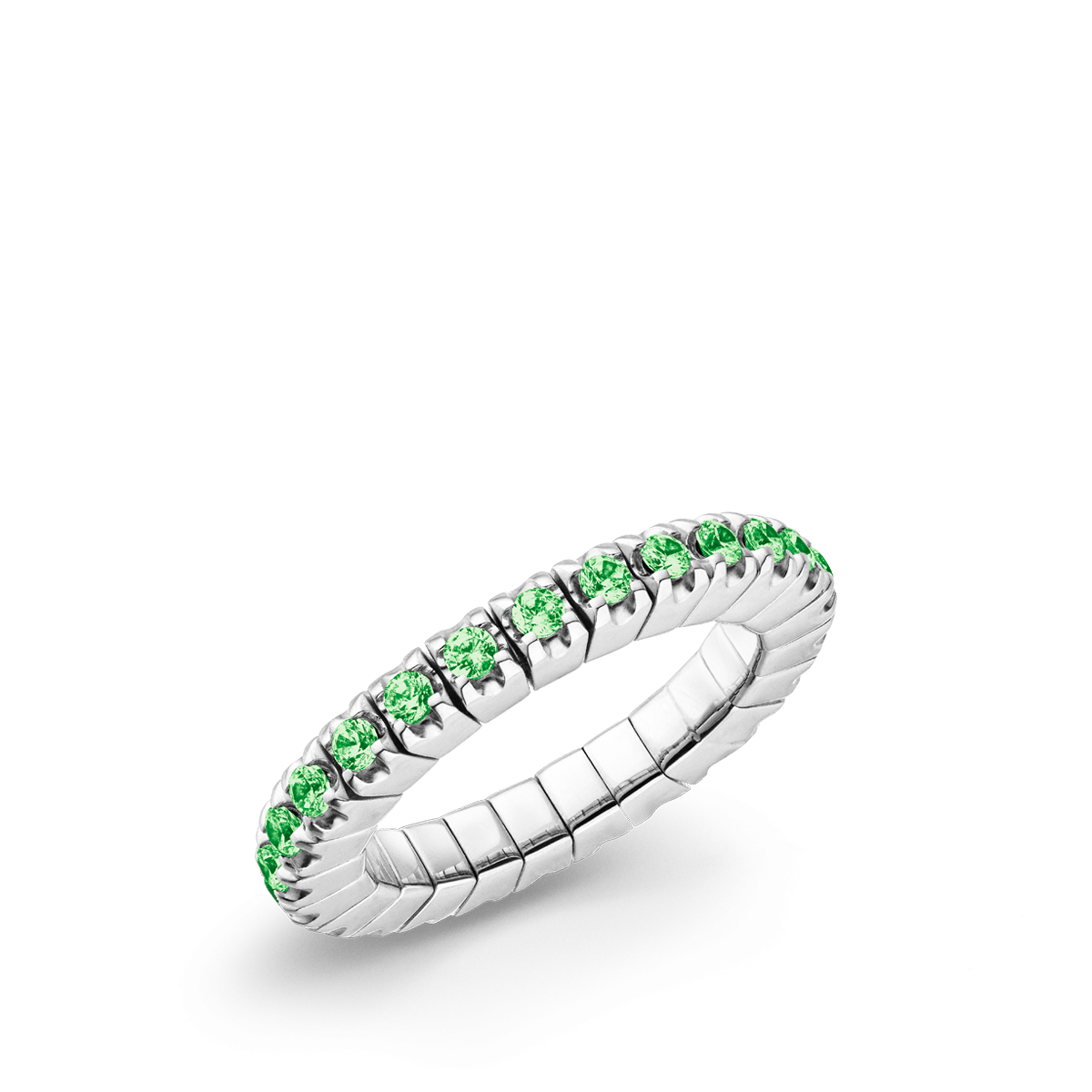 Dazzling Colour Flex ring 2.5mm Green 925 Gold Plated