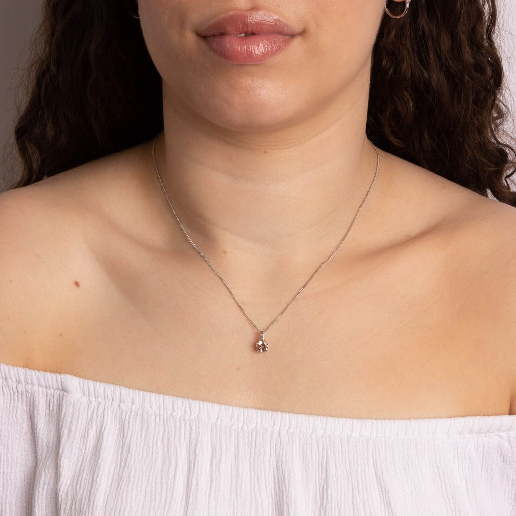 Asscher Cut Morganite Pendant with Diamond Bale in 9ct Gold