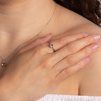 Asscher Cut Morganite Ring with Diamond Shoulders in 9ct Gold