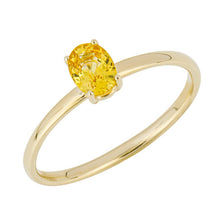 Load image into Gallery viewer, 9ct Yellow Gold Oval Cut Yellow Sapphire Ring
