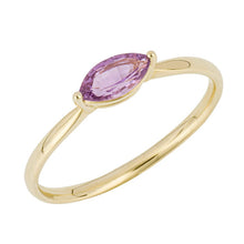 Load image into Gallery viewer, 9ct Yellow Gold Navette Cut Purple Sapphire Ring
