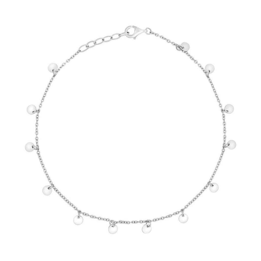 Silver Mini Disc Anklet Chain