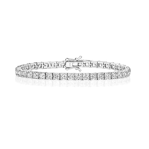 4mm Asscher cut stone claw set Tennis bracelet
