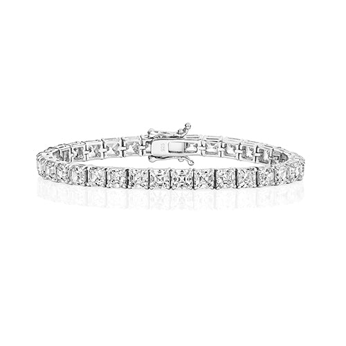 5mm Asscher cut stone claw set Tennis bracelet