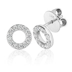 Small circle thread & grain set silhouette studs