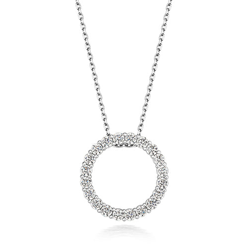 Circle silhouette 2.5mm claw set rounds with chain