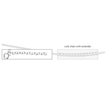 Load image into Gallery viewer, Silver Curb Chain With Extender 56cm-61cm
