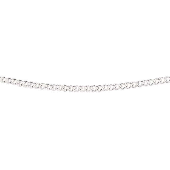 Silver Curb Chain With Extender 56cm-61cm