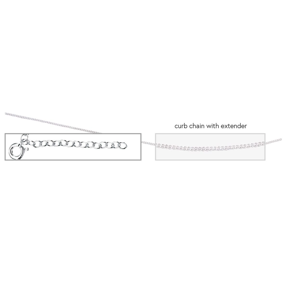 Sterling Silver Curb Chain with Extender