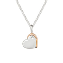 Load image into Gallery viewer, Rose Edge Heart Necklace with Diamond
