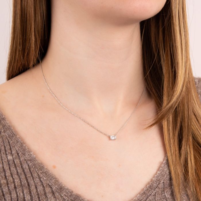 Diamonfire Floating Baguette Zirconia Necklace N4552