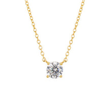 Load image into Gallery viewer, Gold Four Claw Solitaire Diamonfire Zirconia Necklace N4554
