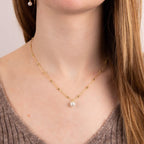 Trace Chain Necklace With Shell Pearl