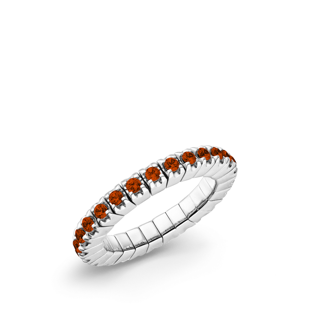 Dazzling Colour Flex ring 2.5mm Orange Red 925 Silver
