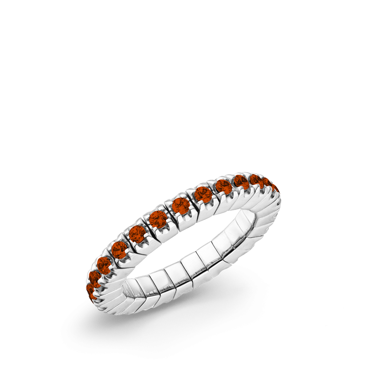 Dazzling Colour Flex ring 2.5mm Orange Red 925 Silver