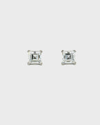 Twin claw 4 claw 6mm Asscher cut stud Earrings
