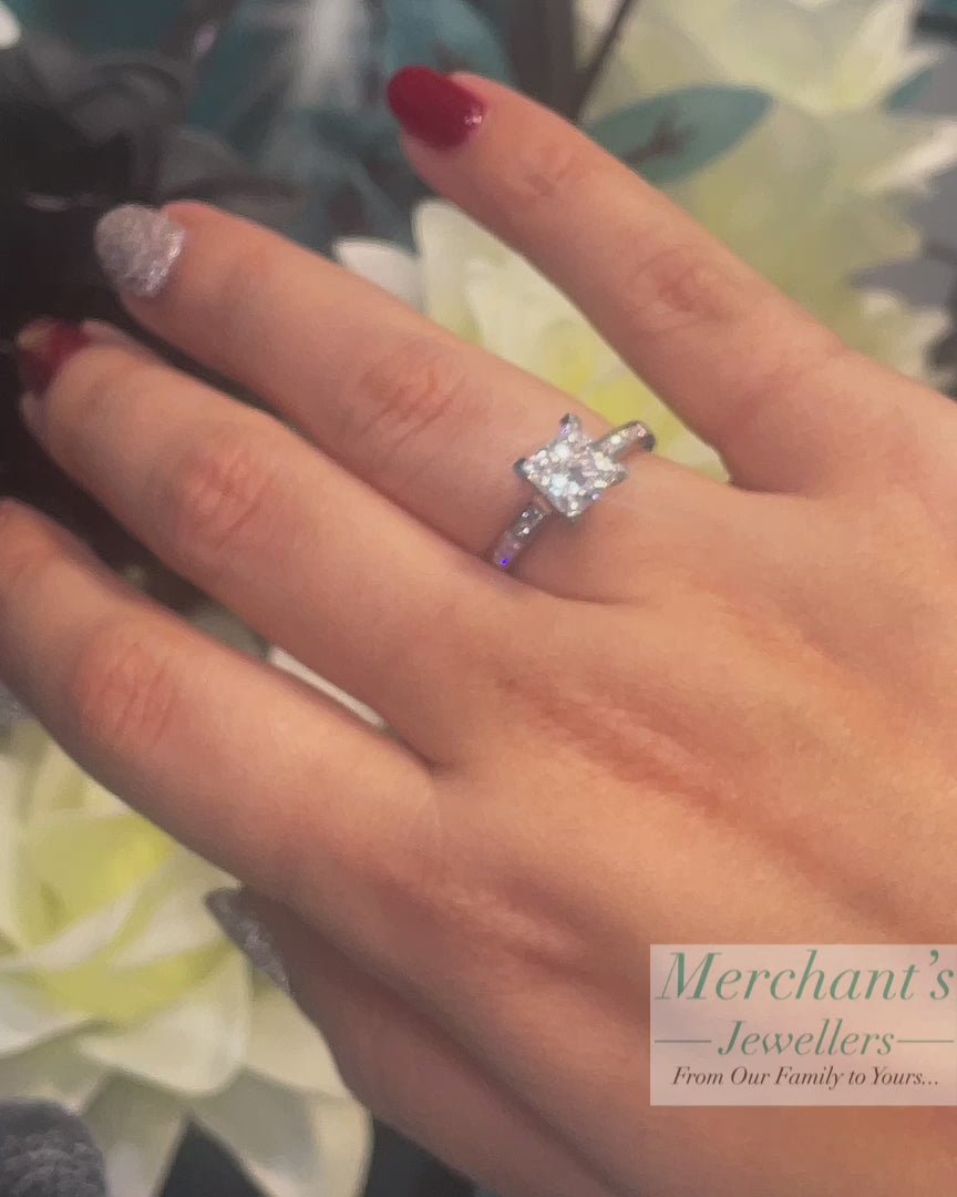 Platinum 2.29tct Princess Cut LAB Diamond Ring - GIA CERTIFIED