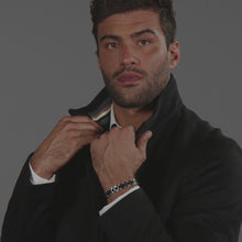 Load and play video in Gallery viewer, Gents BOSS Black Metal Link Essentials Stainless Steel Bracelet
