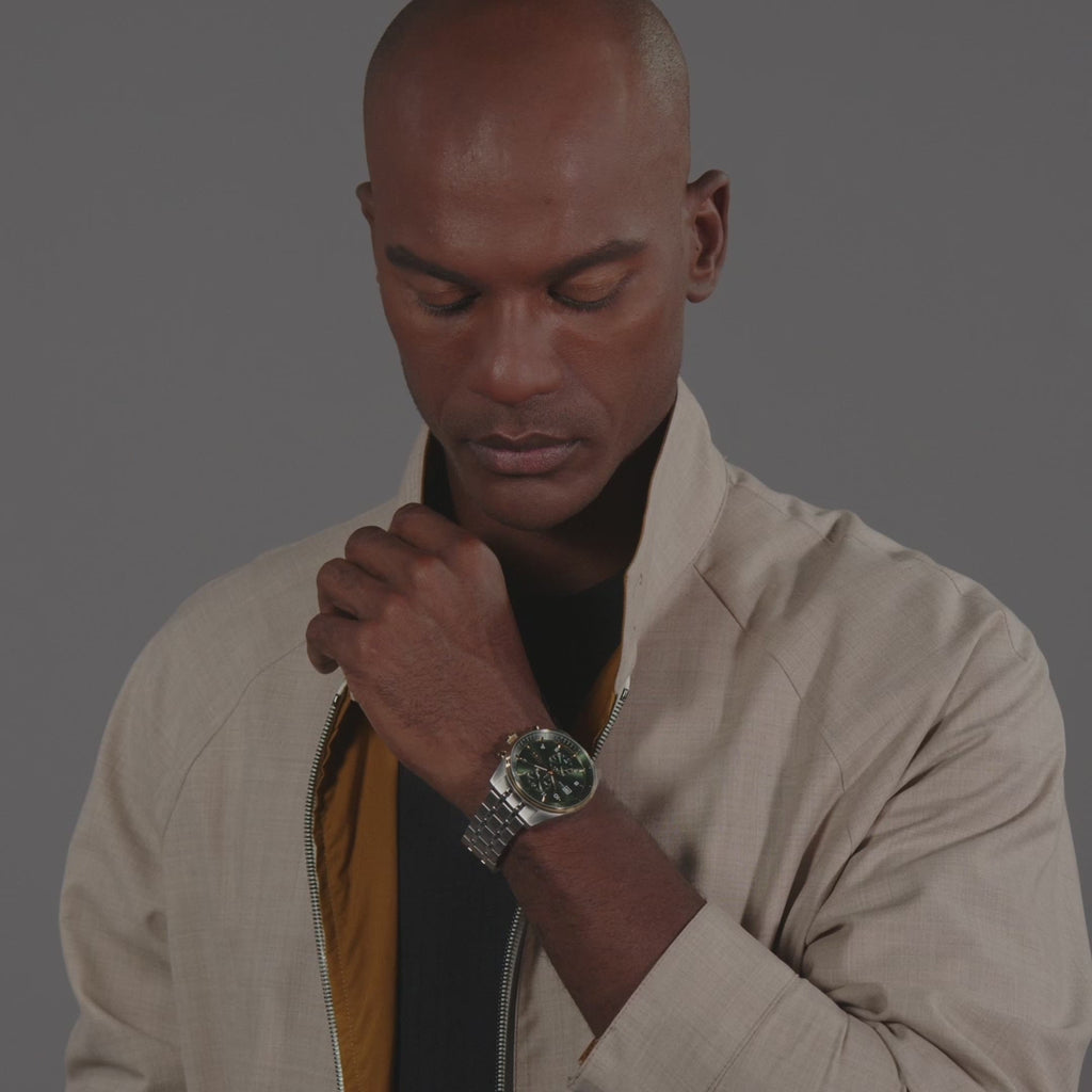 Gents BOSS Skytraveller Chronograph Watch with Dark Green Dial