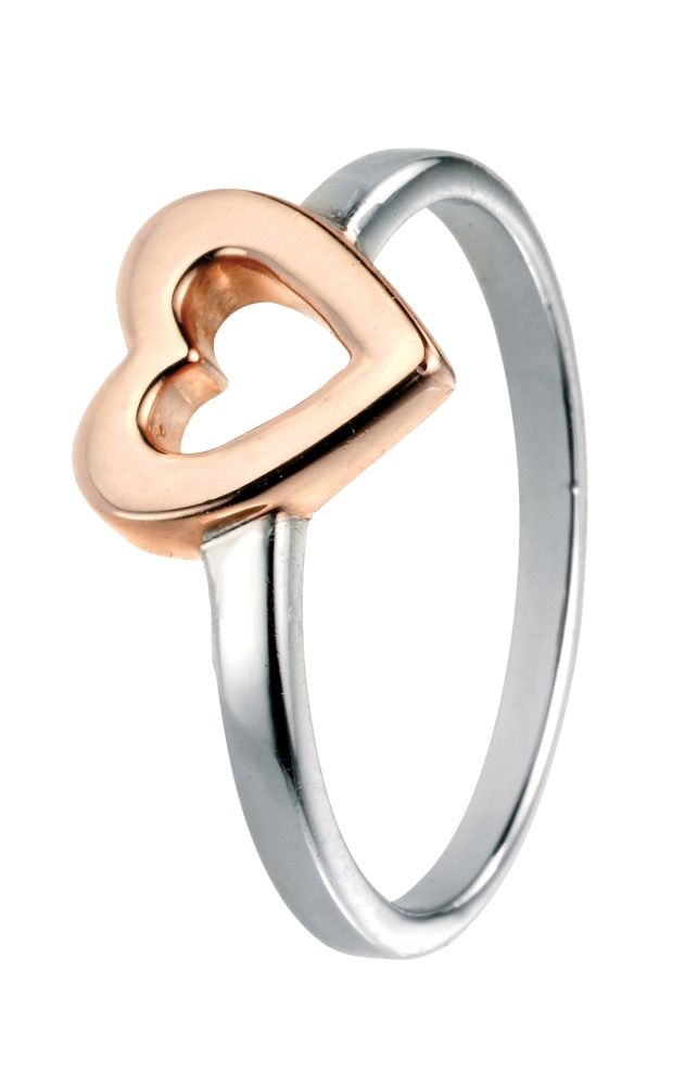 Rose Gold Plated Open Heart Ring R3461