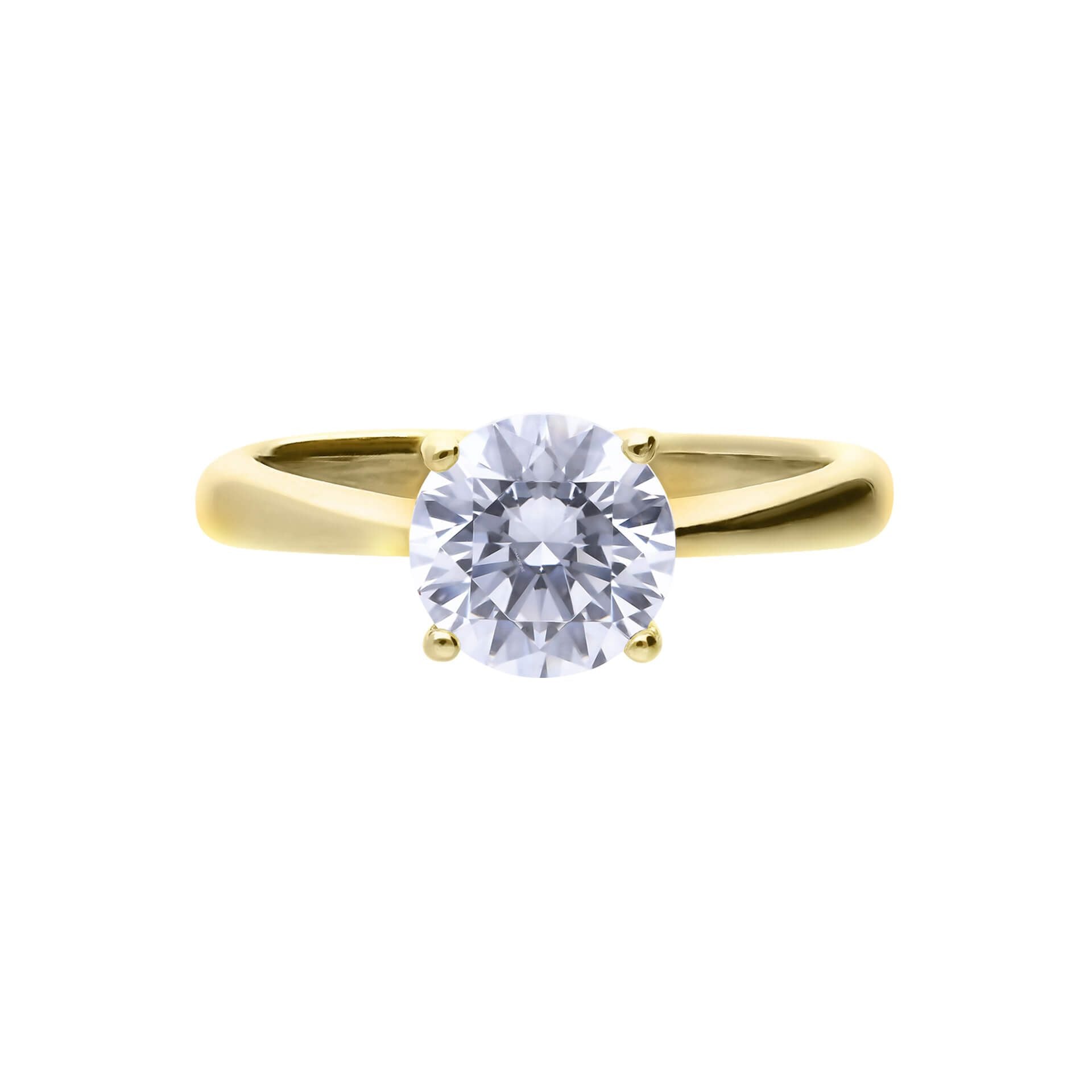 Diamonfire Gold Plated Four Claw 2.00ct Ring