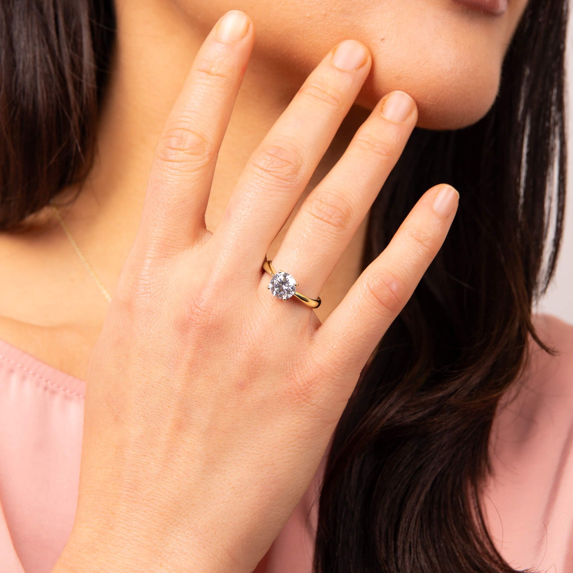 Diamonfire Gold Plated Four Claw 2.00ct Ring