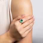 Diamonfire Emerald Oval Cluster Ring