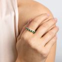 Diamonfire Two Tone Green Zirconia 3/4 Eternity Ring