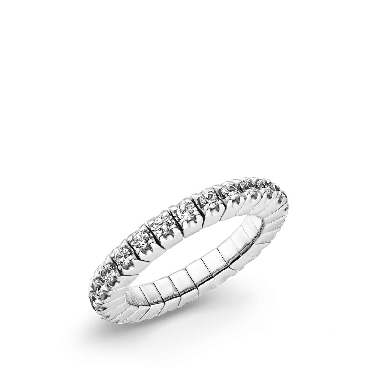 Dazzling Colour Flex ring 2.5mm White 925 Silver