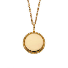 Load image into Gallery viewer, Yellow Gold Plated Engravable Disc With Millegrain Edge P5001
