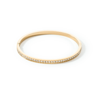 Bangle stainless steel & crystals gold crystal