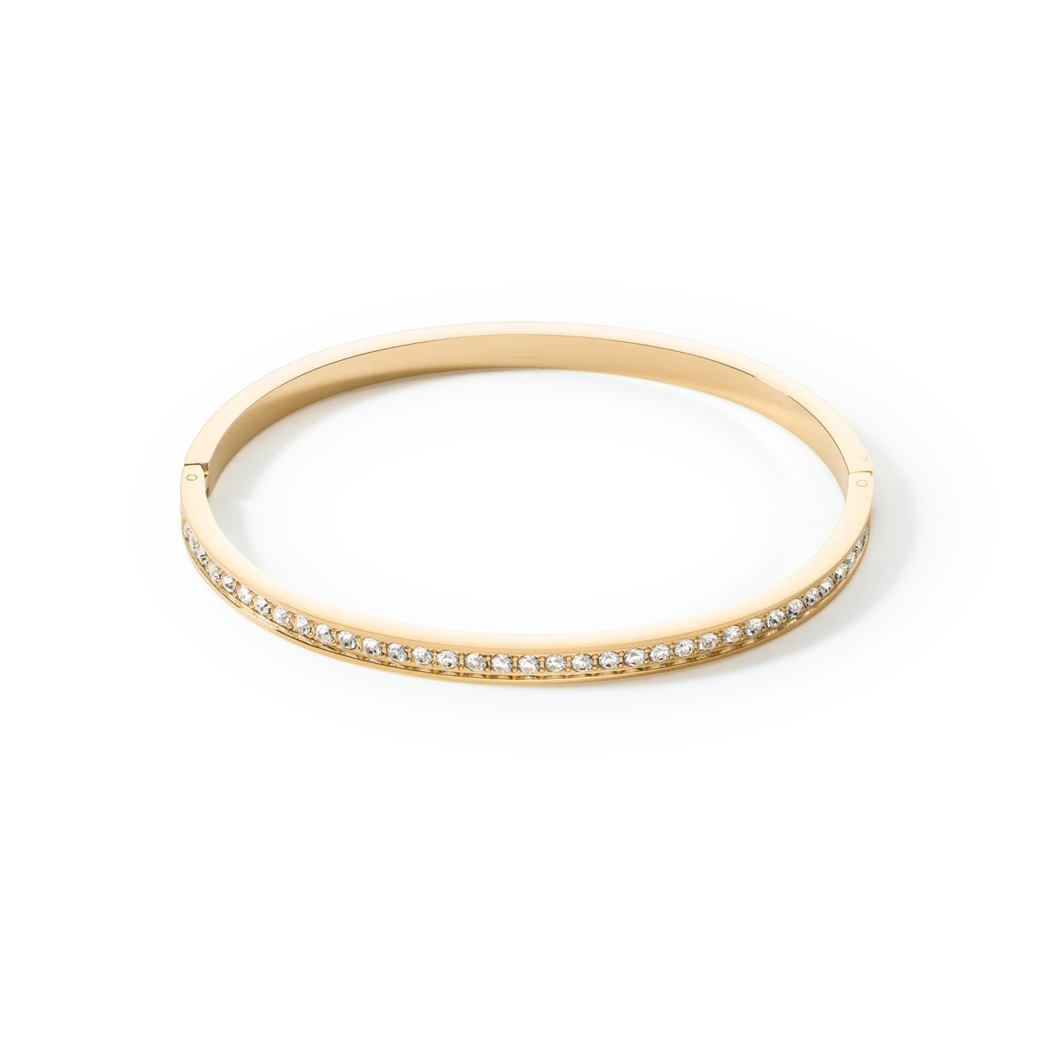 Bangle stainless steel & crystals gold crystal